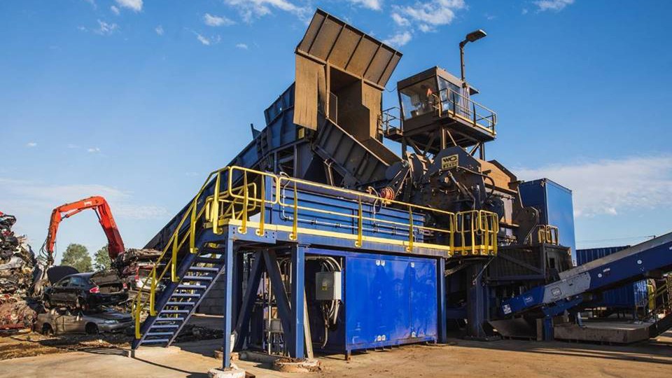 Wendt modular shredding plant in a scrap yard