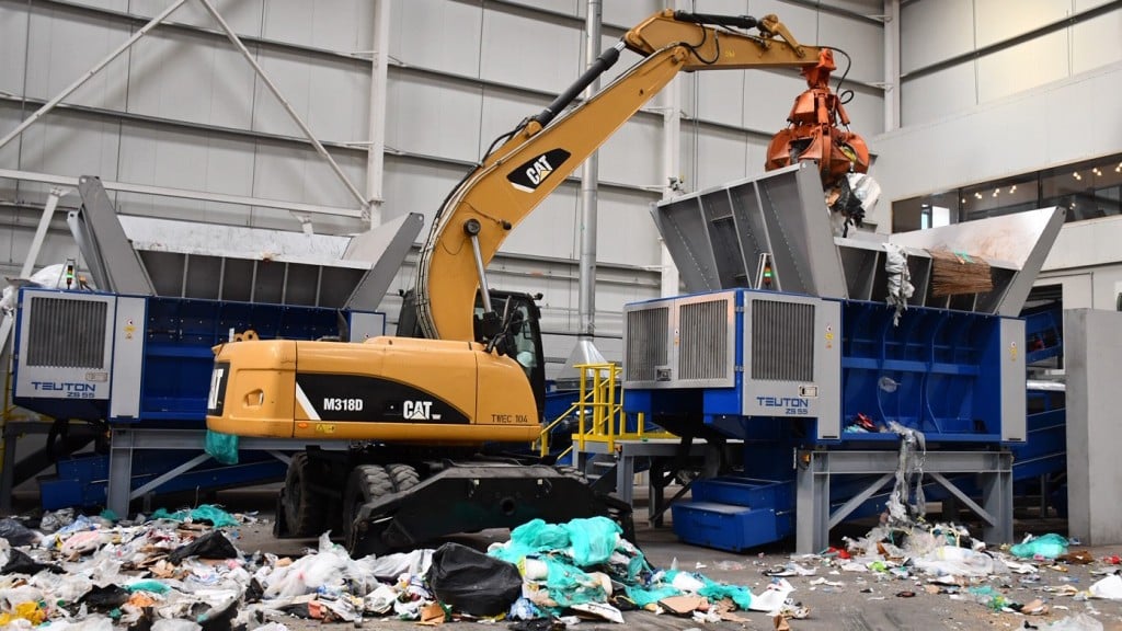 material handler working in a recycling plant