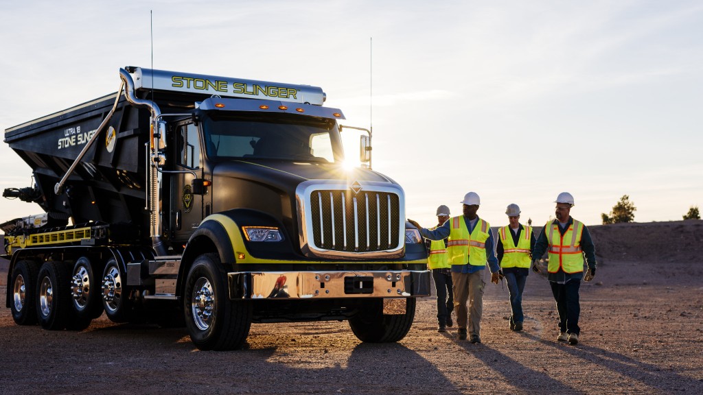 International HX Stone Slinger truck