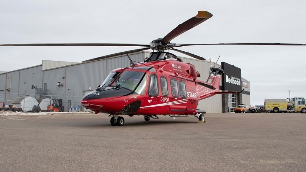 A STARS team travels to Redhead Equipment via one of their mobile ICU helicopters to receive a donation that will be used to give Western Canadians access to emergency medical care in a moment of need.