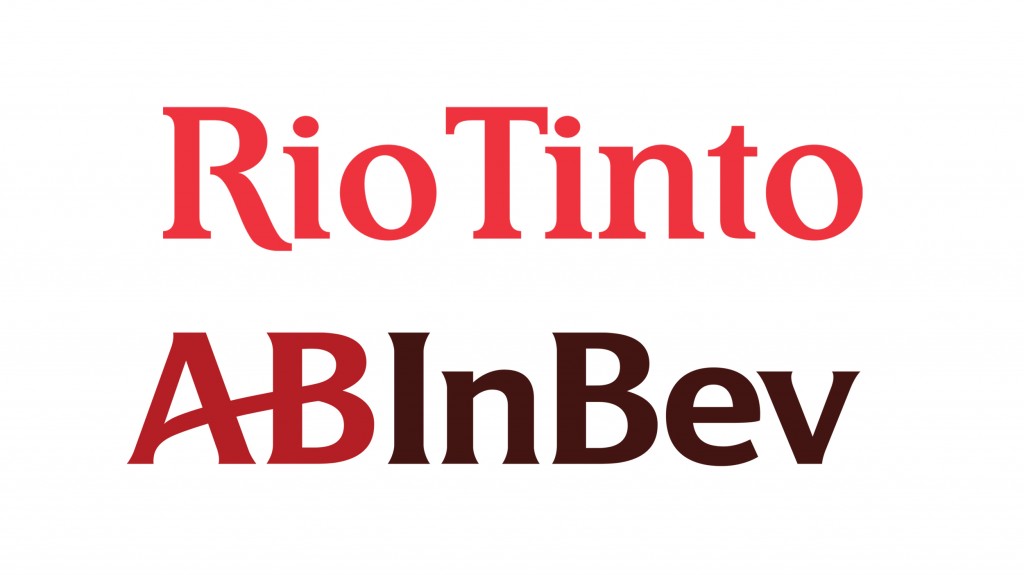 Rio Tinto nd AbInBev logo amalgamation