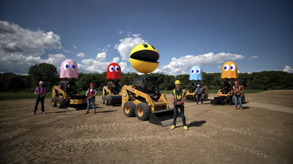 Watch Caterpillar use remote-controlled skid steers to play a life-sized game of PAC-MAN