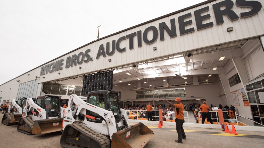 Ritchie Bros auction facility with machines out front