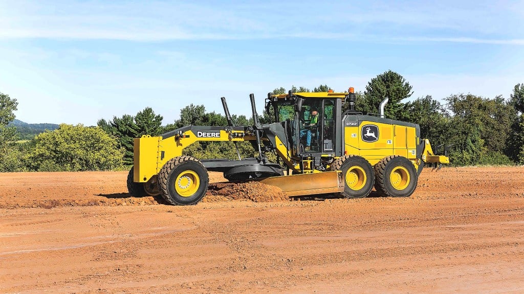 John Deere​ expands the capabilities of its Grade Pro (GP)-Series of motor graders with new technology, including two industry-exclusive features, Blade Stow and Auto-Gain for cross slope.