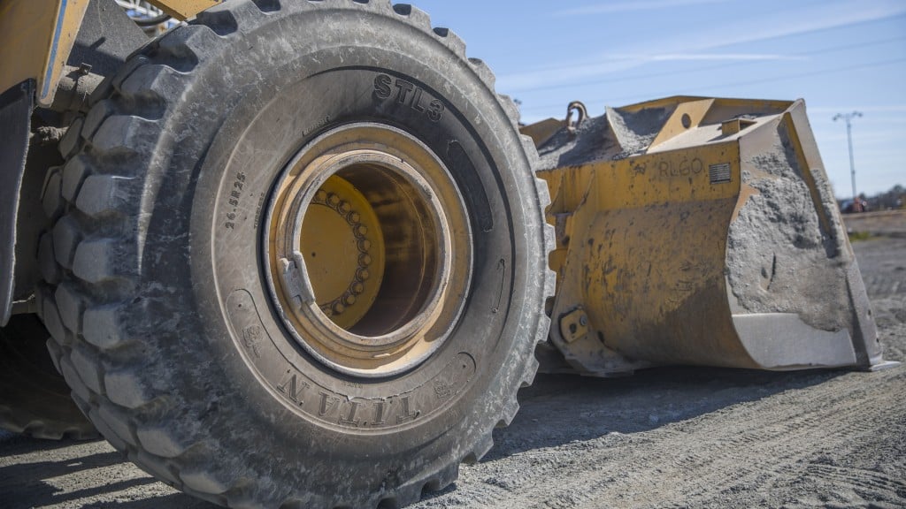 The Titan STL3 tire on a wheel loader