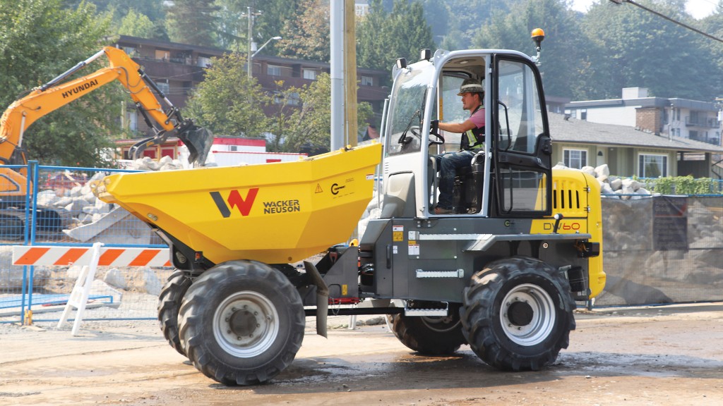 Wacker Neuson site dumper driving on jobsite