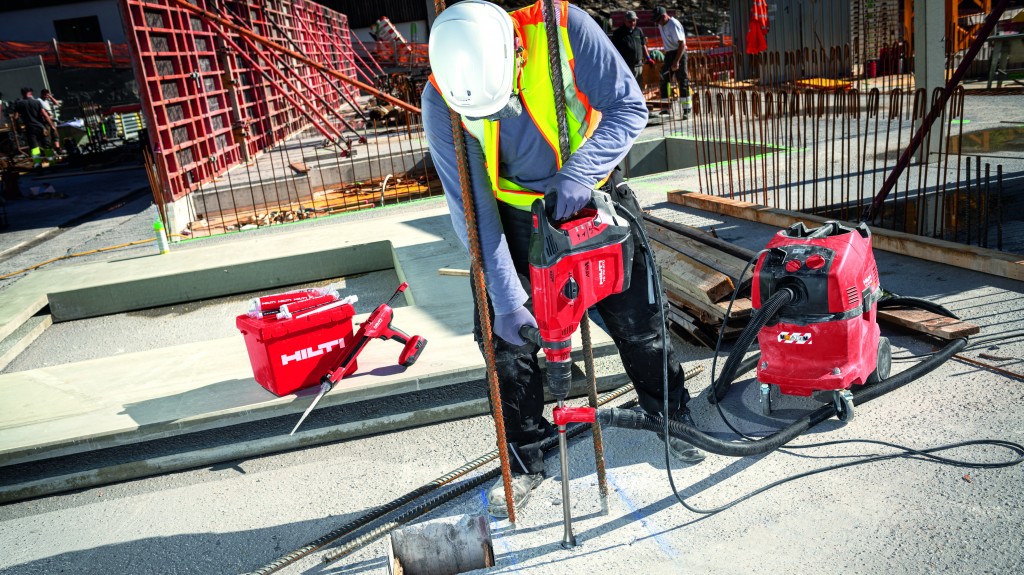 man using a next generation TE 70-ATC/AVR concrete hammer tool