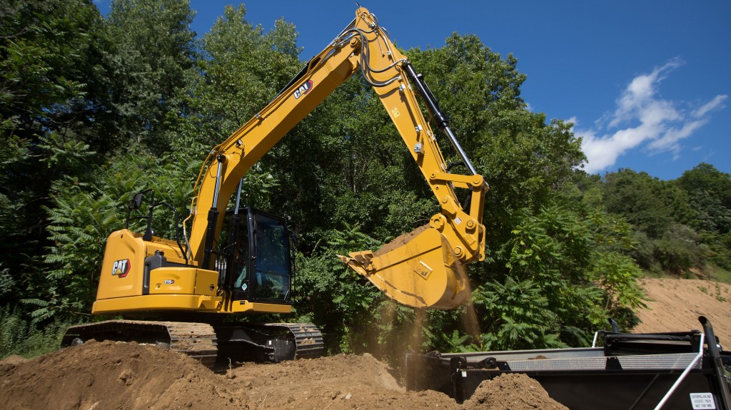 the Cat 315 GC next gen excavator on a worksite