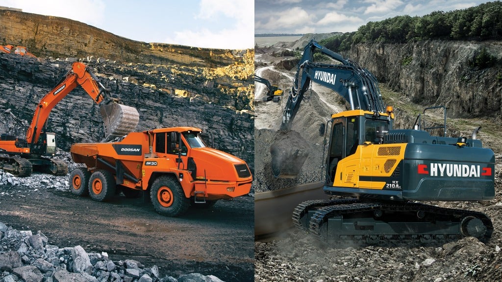 Doosan and Hyundai equipment