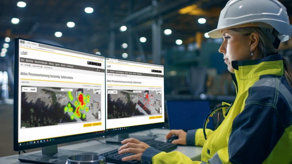 Using the incident map, the Liebherr wheel loader operator can identify risk zones on the site and implement measures to avoid accidents.