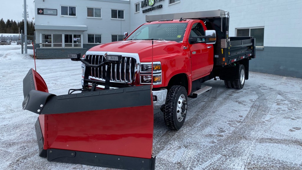 An International CV Truck outside a Maxim Truck & Trailer International dealership