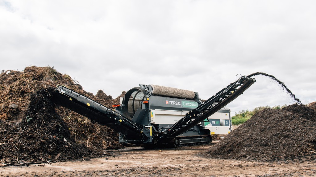 Terex Ecotec TTS 518 Trommel in action on jobsite