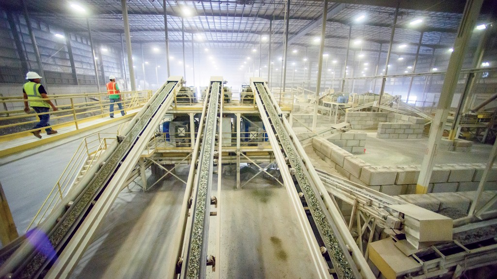 Inside a Strategic Materials glass recycling facility, one of close to 50 in North America.