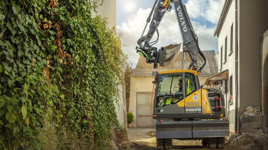 Volvo CE's new wheeled excavator features shortest front and rear swing radius in its size class