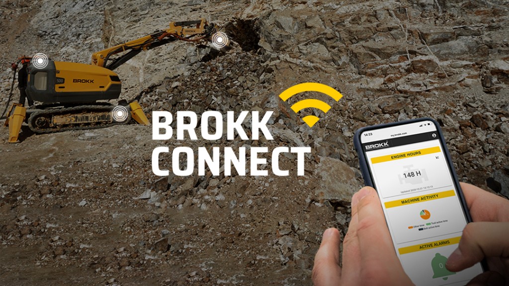 Brokk Connect logo of person holding tablet with app