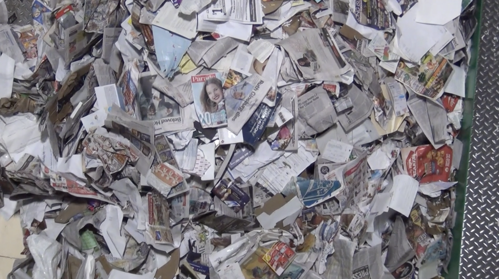 piles of paper recycling material