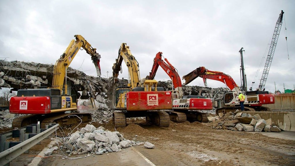 Priestly Demolition equipment at a worksite