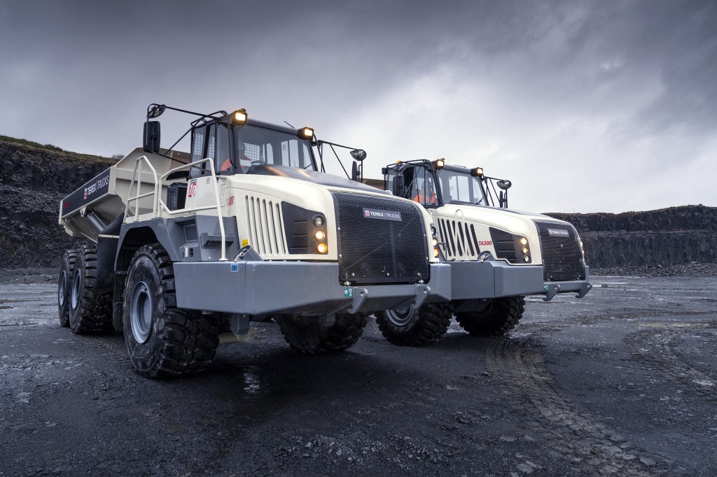 two Terex Truck articulating haulers