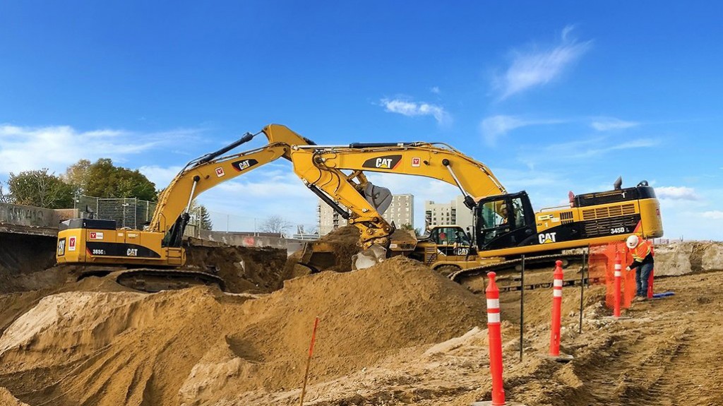 caterpillar machine at work on York excavation site