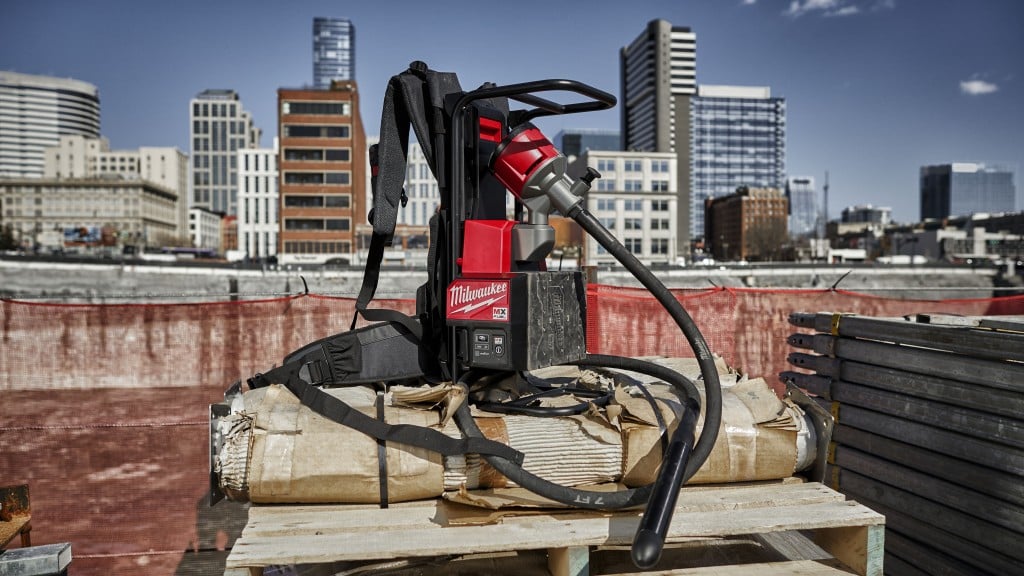 the MX FUEL™ Backpack Concrete Vibrator on a pallet