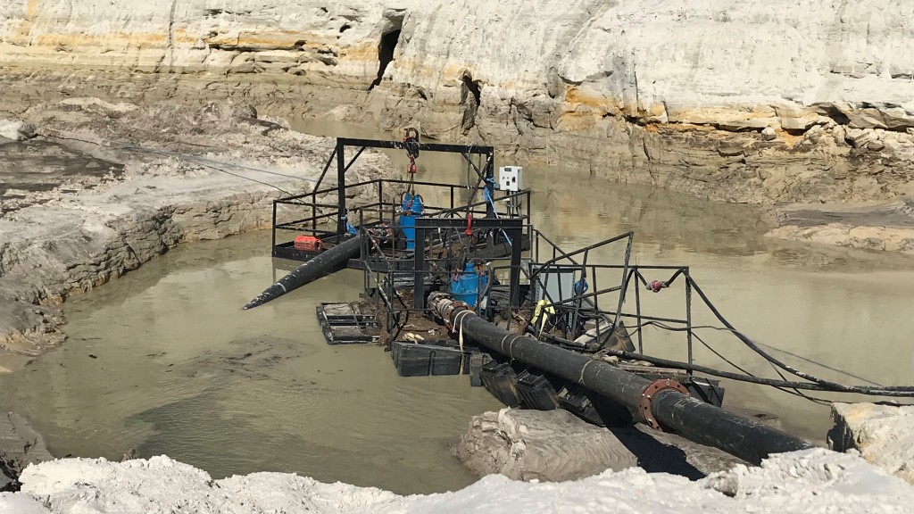 slurry pump at work in a quarry