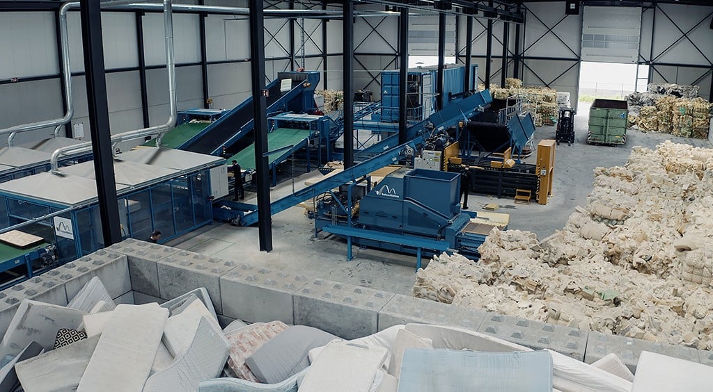 RetourMatras Dutch mattress recycling plant