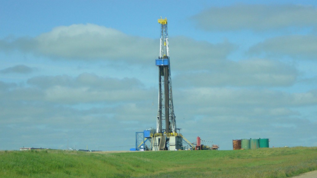 oil drill rig in the prairies