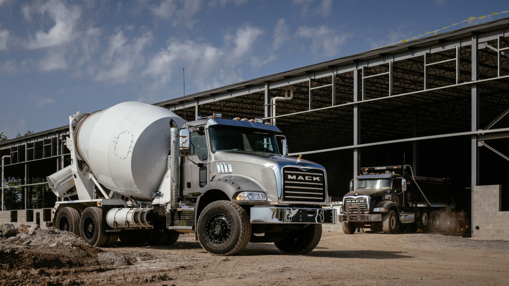 mack trucks mack granite and mack terrapro models at world of concrete 2021