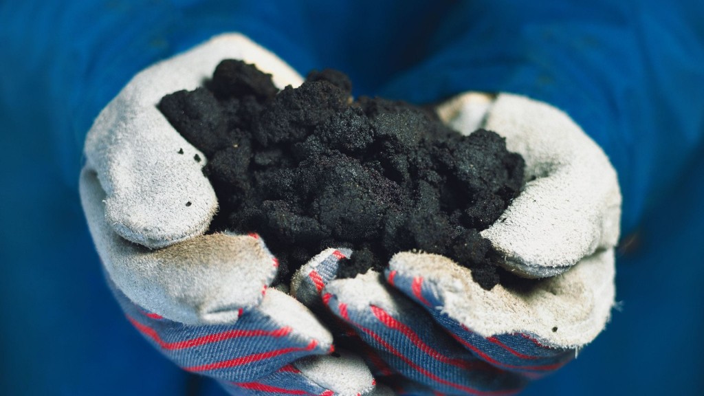 oil sands - bitumen held in gloved hands