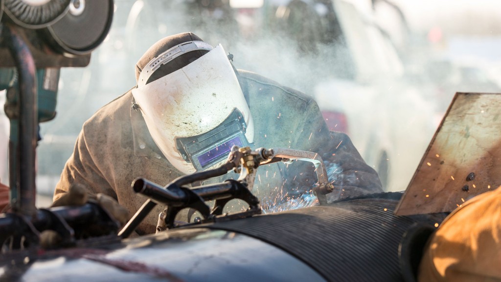 A welder works on an NGTL expansion project in Alberta. TC Energy photo. A welder works on an NGTL expansion project in Alberta. TC Energy photo.