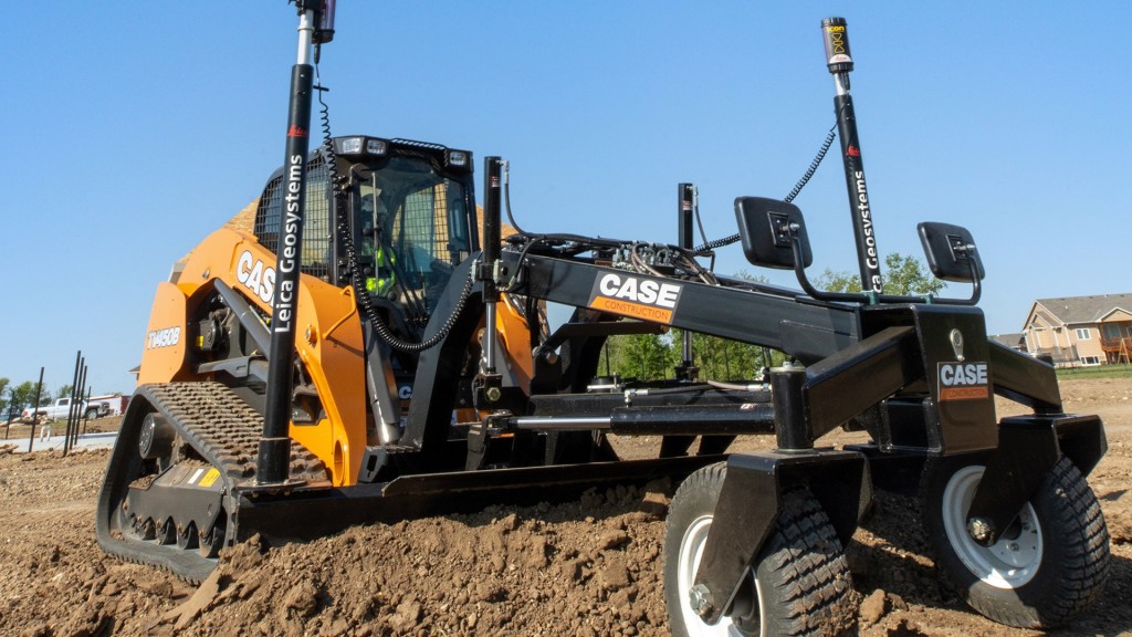 CASE Precision Grader Blade attached to a track loader