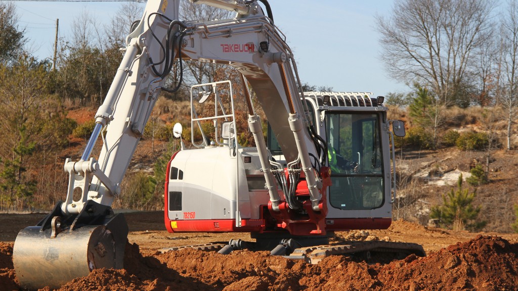 Takeuchi's TB2150 on the job site