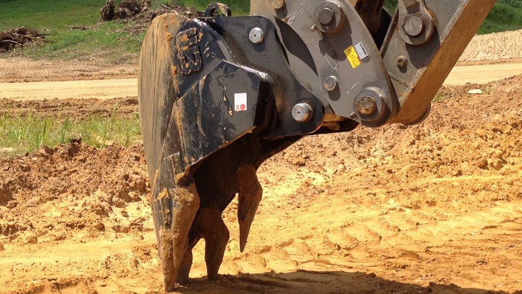 The Werk-Brau V-Line Strata attached to an excavator