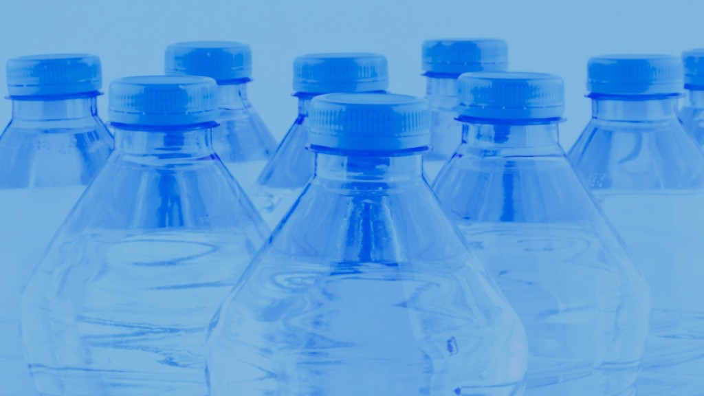 PET plastic bottles with a blue overlay