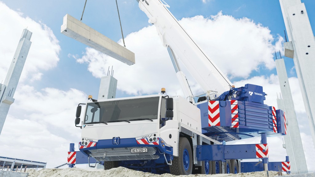 The AC 5.120-1 all-terrain crane working on the job site