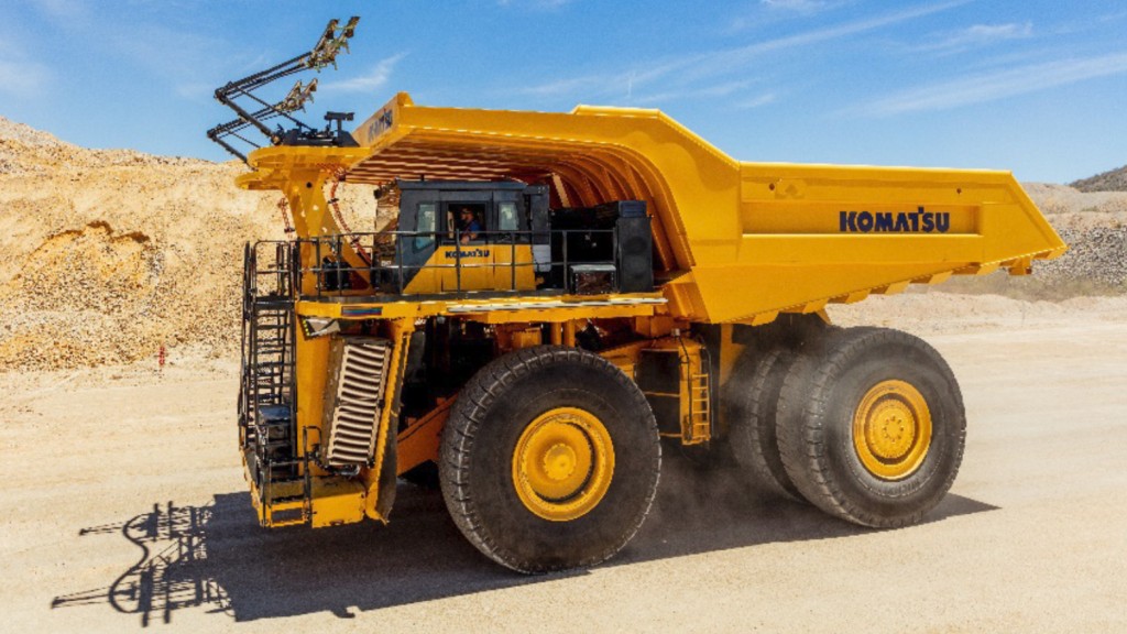 Komatsu's power agnostic development truck undergoes testing at a Komatsu facility in the United States.