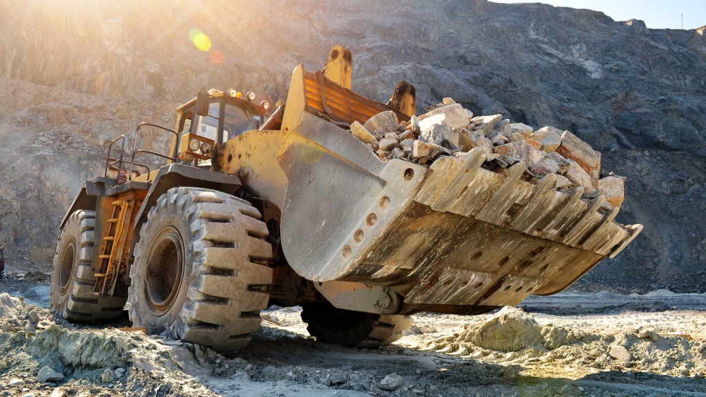 A wheel loader on the job site