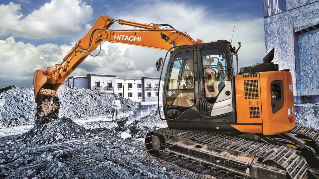 A Hitachi Wajax excavator on the job site