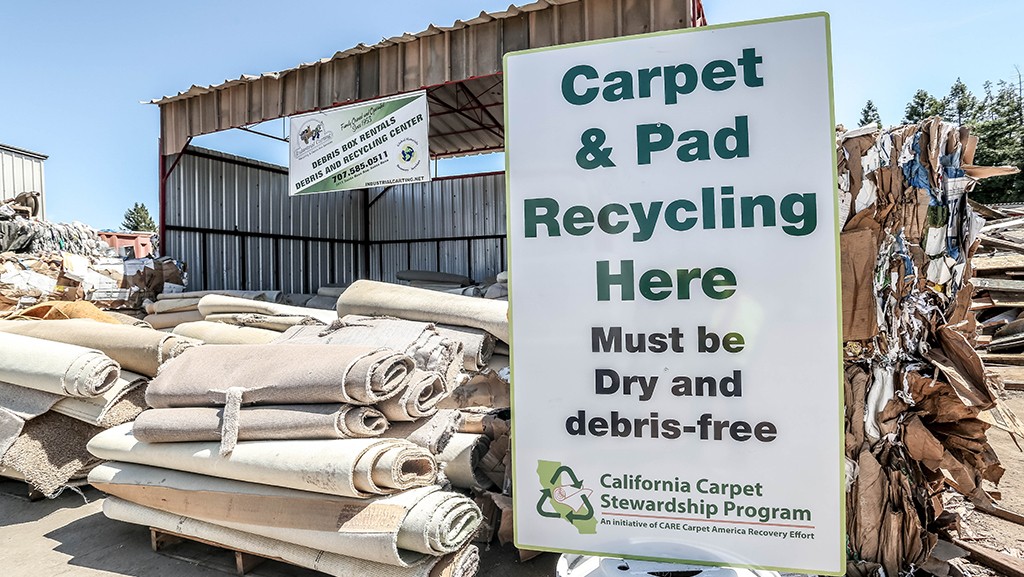 CARE carpet recycling depot and sign