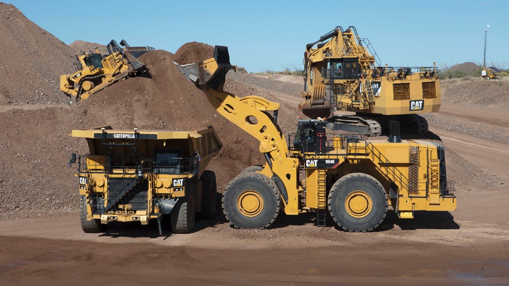 Caterpillar mining equipment work on the job site