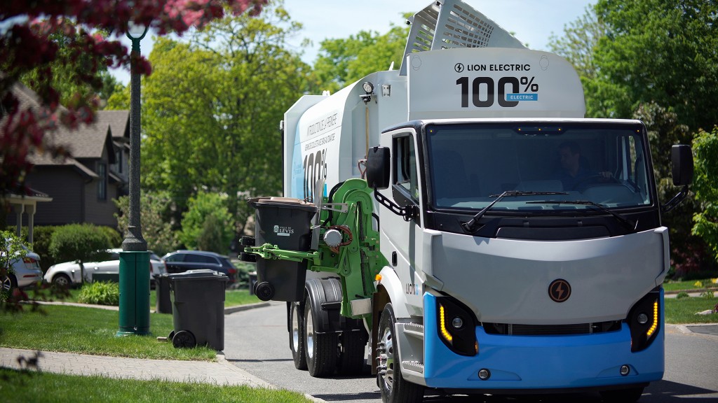 A Lion Electric vehicle performs curbside pickup