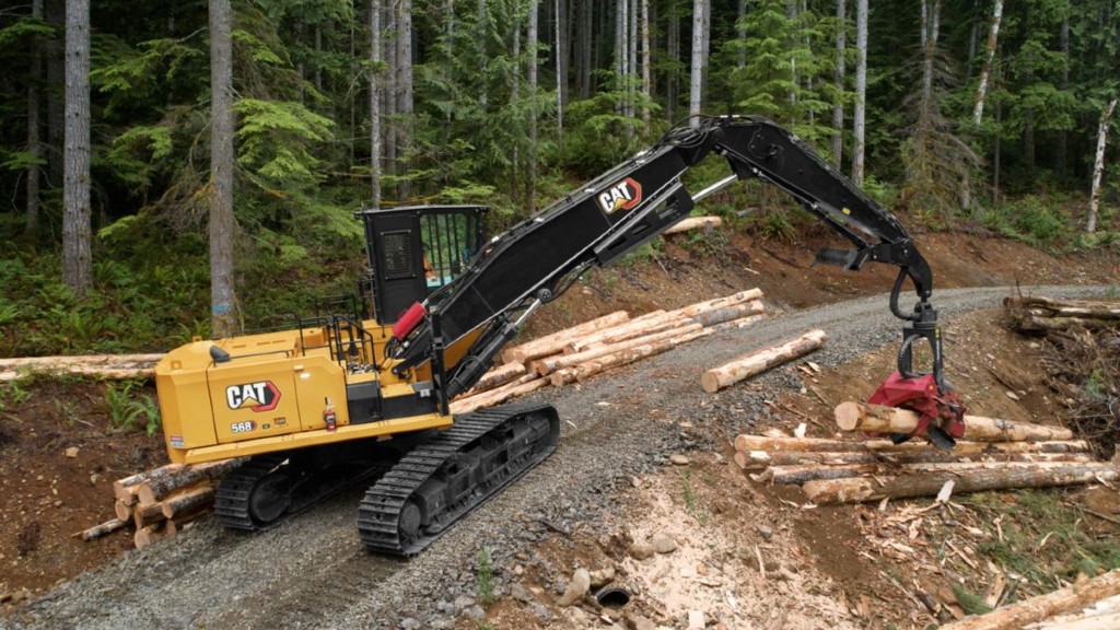 A Cat 568 on the logging site