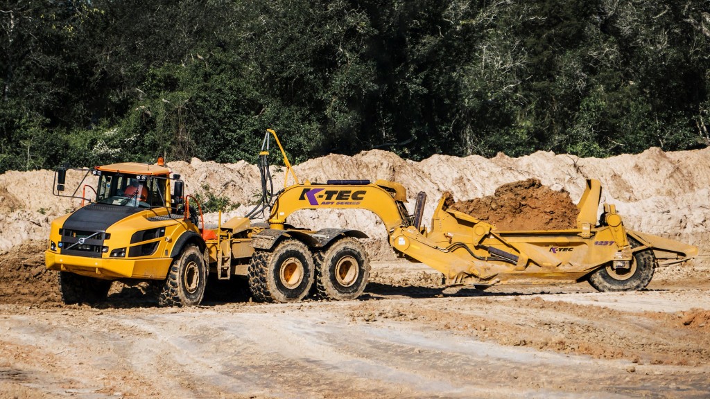 A K-Tec scraper on the job site