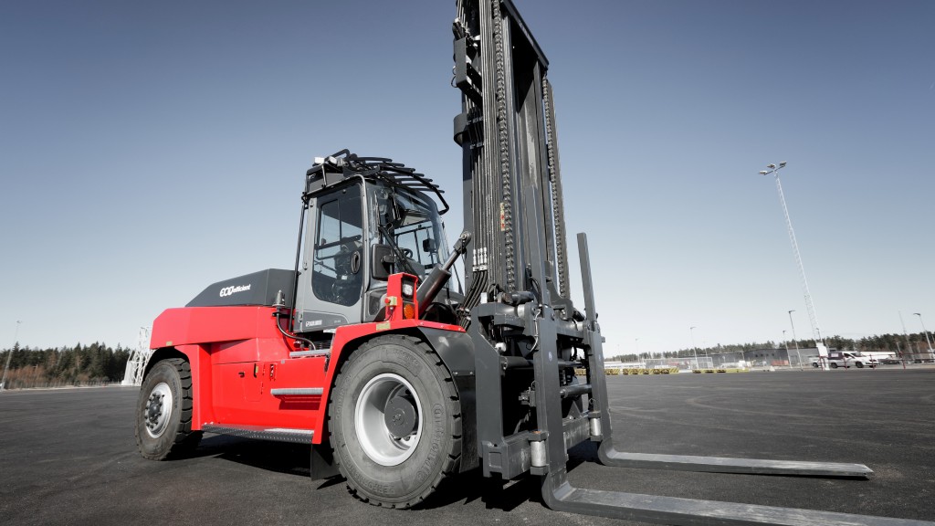 A Kalmar medium electric forklift