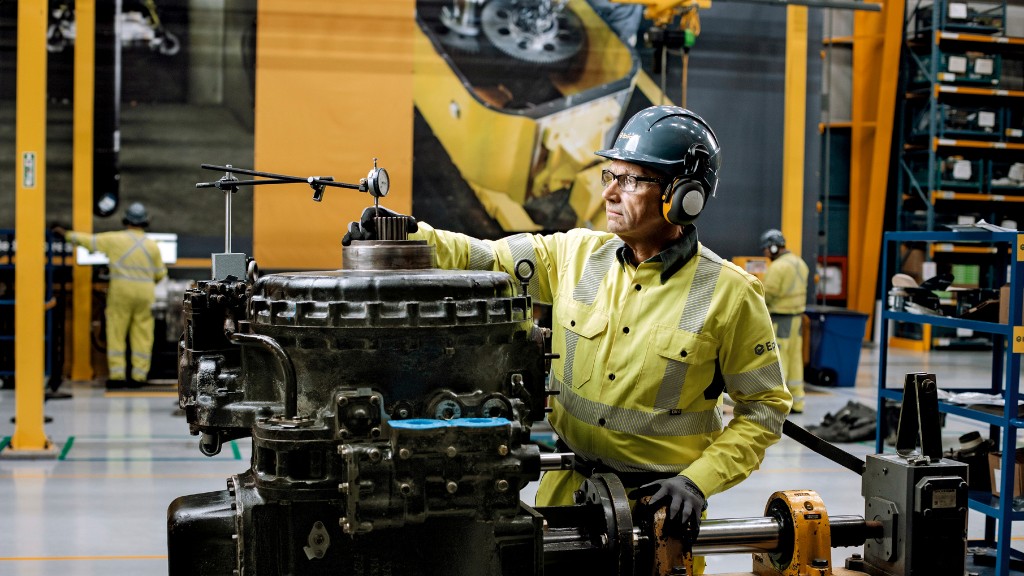 An Epiroc worker at the Reman Center