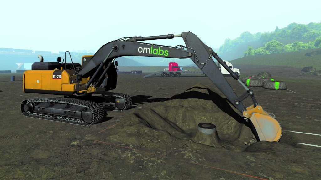 A excavator training simulator