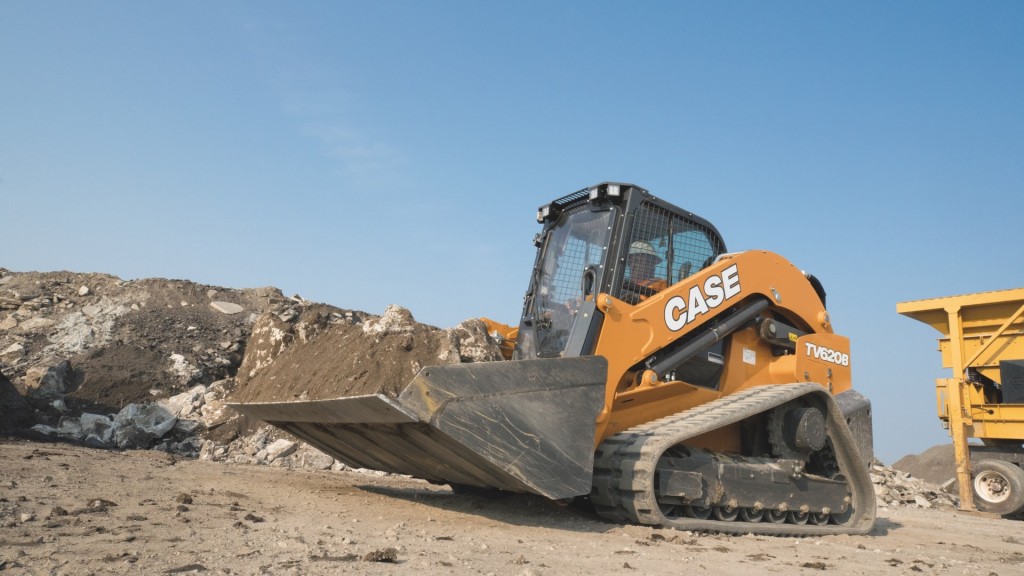 A compact track loader on the job site