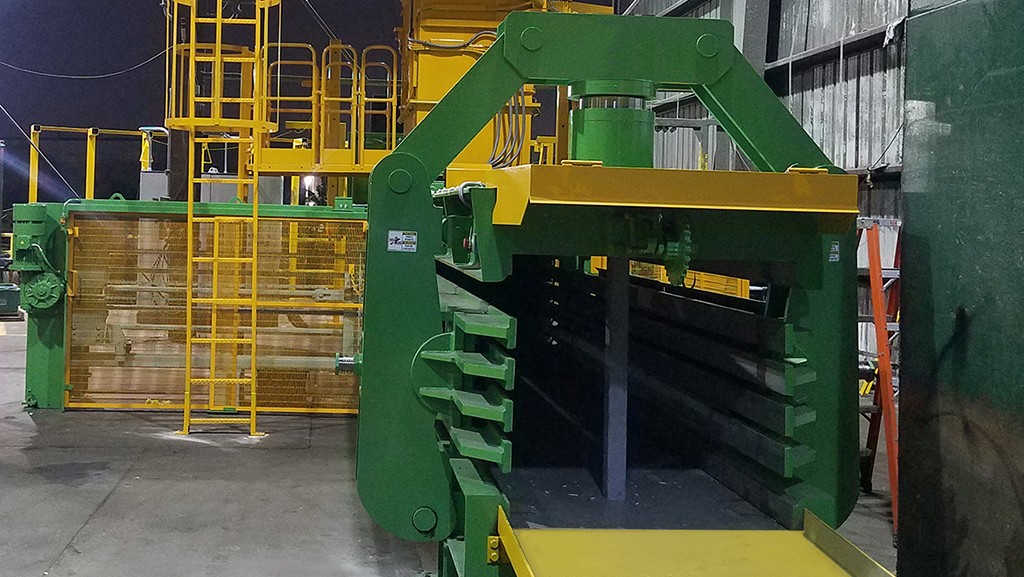 MacPresse baler in recycling facility