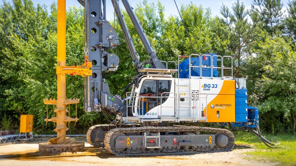 Electric drilling rig from Bauer features quiet operation
