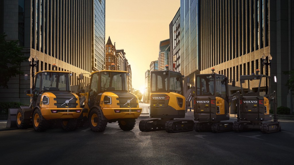 A lineup of Volvo compact electric machines